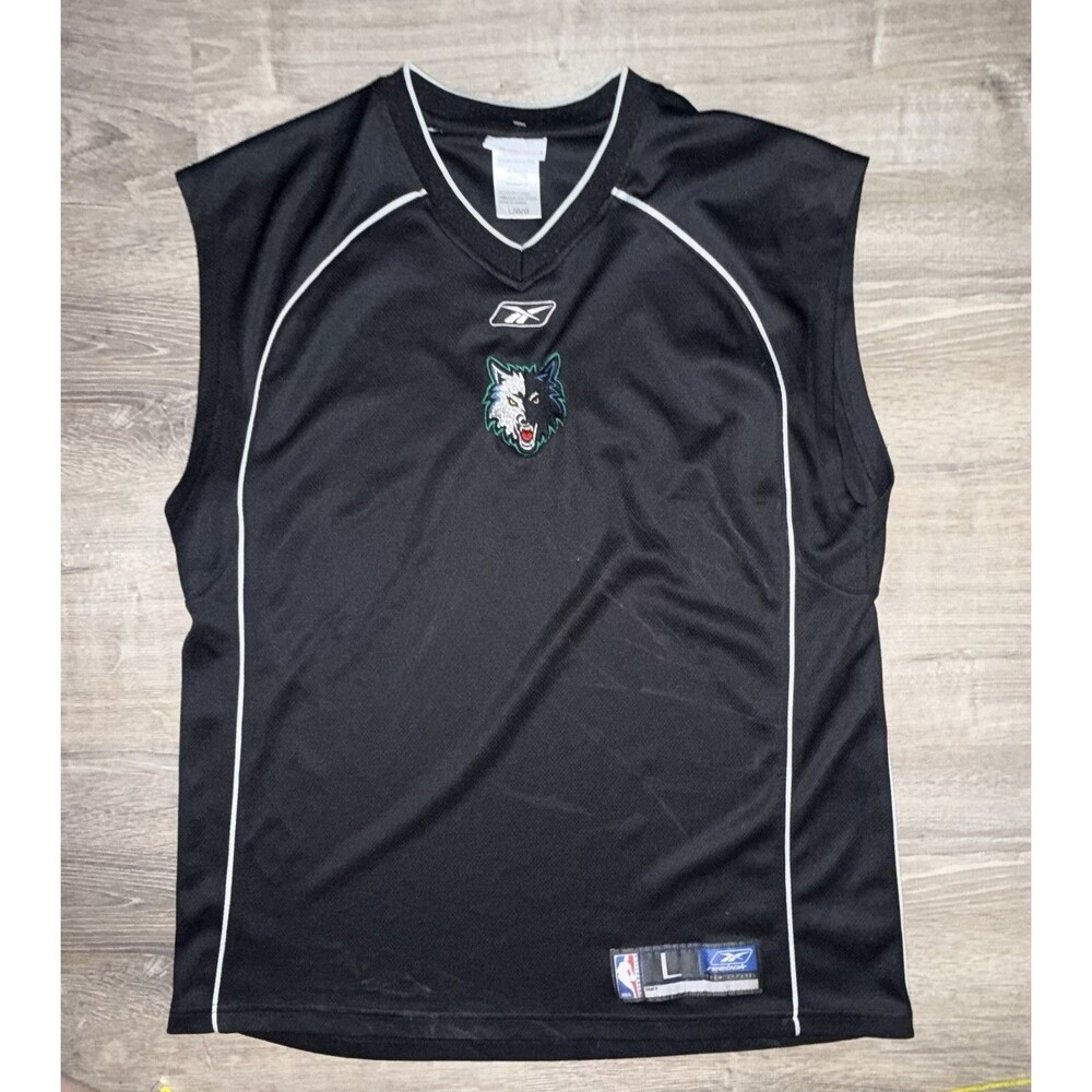 VTG 1990s Minnesota Timberwolves Reebok Basketball NBA LG stitched wolf logo